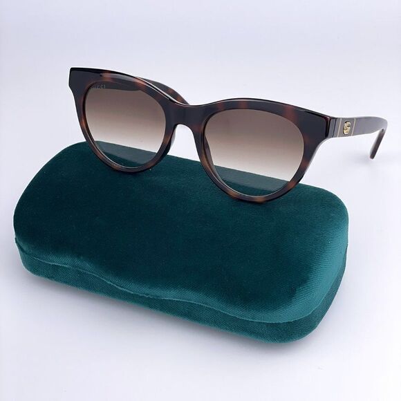 NEW Gucci GG0763S LOGO 002 Cat Eye Havana Brown Gradient Women Sunglasses - Picture 3 of 9